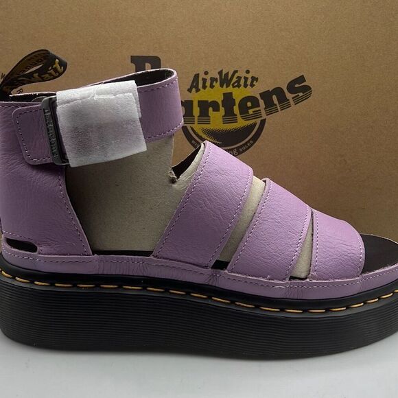 Dr Martens Leather Clarissa II Quad Chunky platform Sandal Lilac Pisa Women 7 - Picture 1 of 11